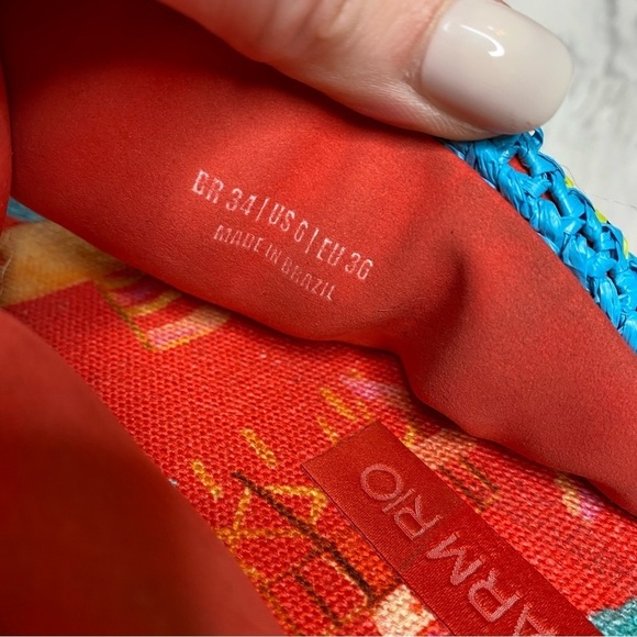 Farm Rio Toucans Crochet Multicolor Puffy Flip Flop 6 - Picture 10 of 13